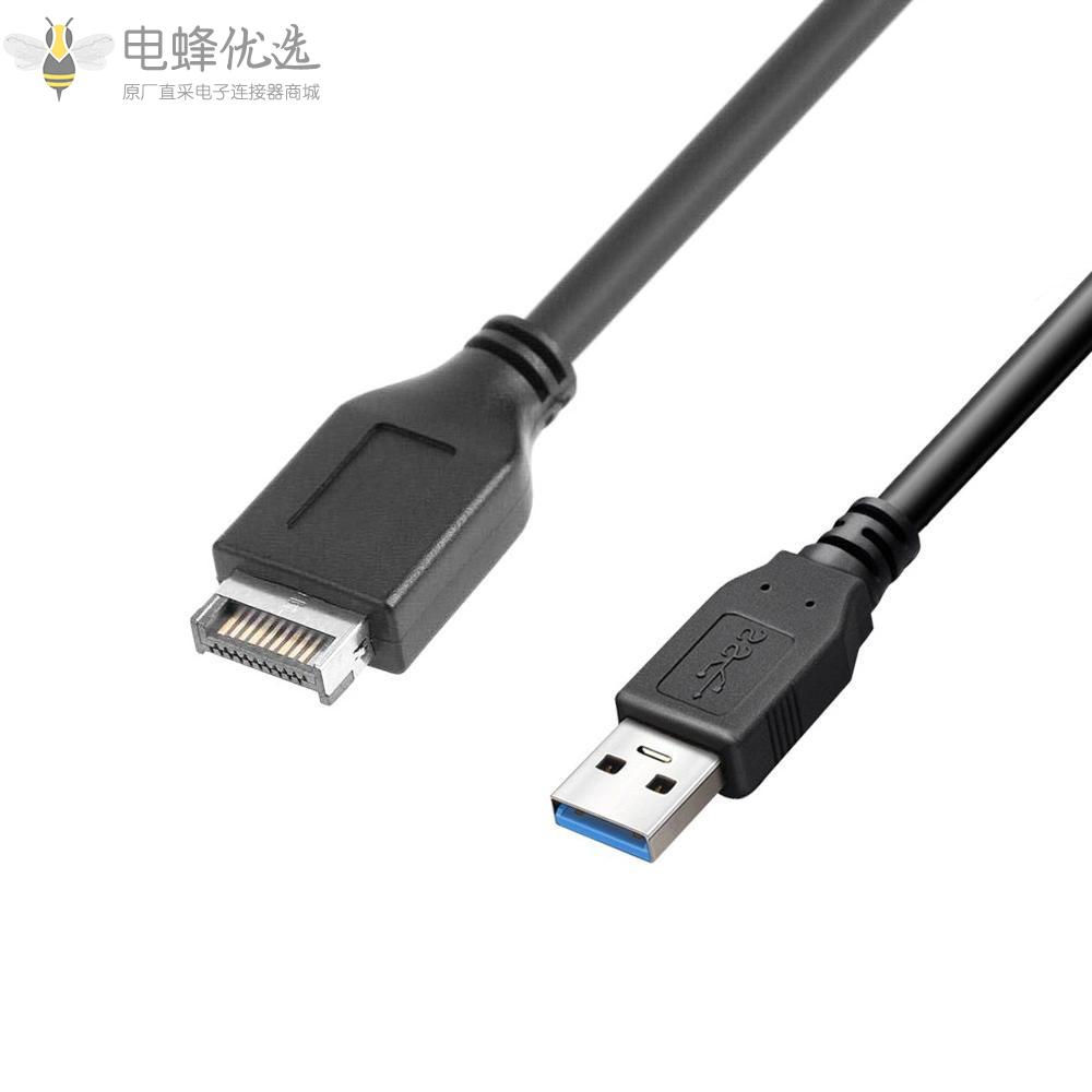 USB_3.1前面板头转USB_3.0_Type_A公头扩展数据线