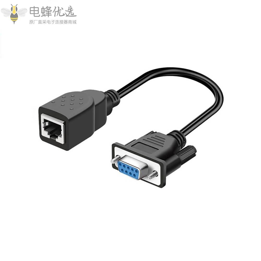 DB9转RJ45_8P8C母头扩展器模块适配器转换电缆