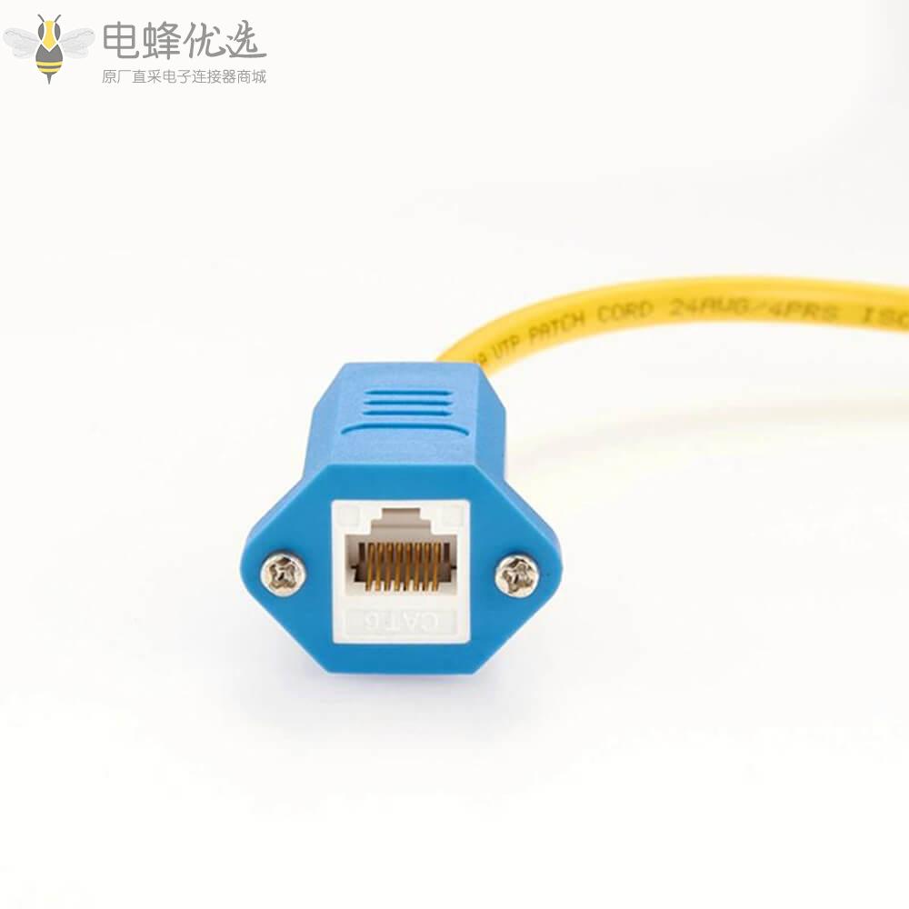 RJ45母头转RJ45母头面板安装带螺丝CAT6以太网LAN网络延长线30cm