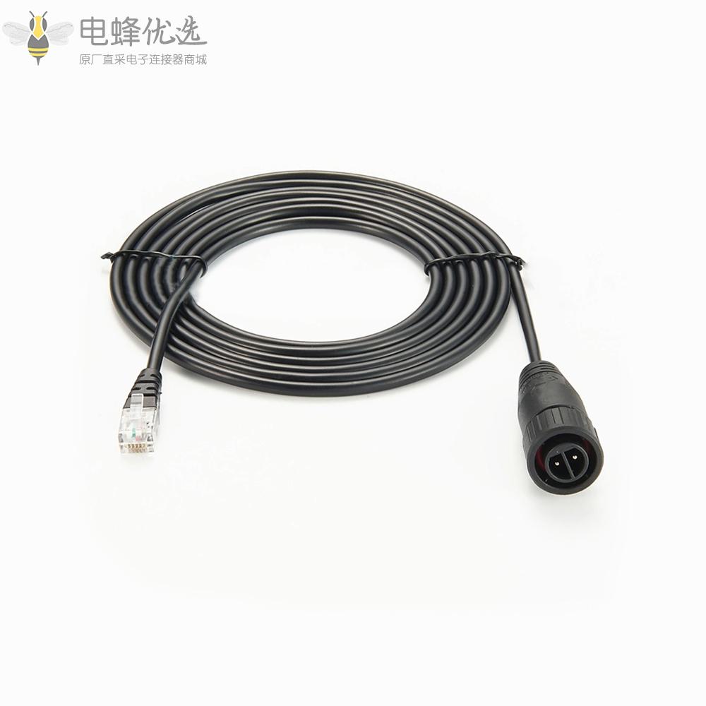 RJ12_6P6C电缆至2Pin_Ip67用于照明控制适配器