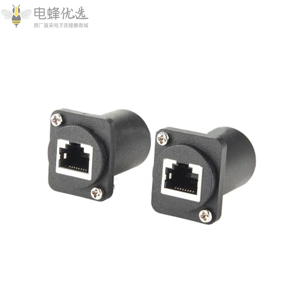 RJ45母头插座法兰面板安装连接器