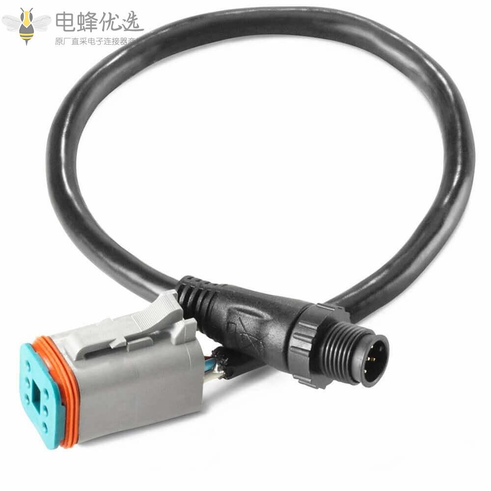 电蜂型Dt06_6S转M12公头5芯Nmea_2000线材