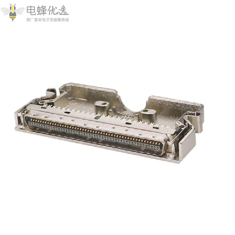 IDC_SCSI_2_100针公头直型连接器带金属外壳的闩锁