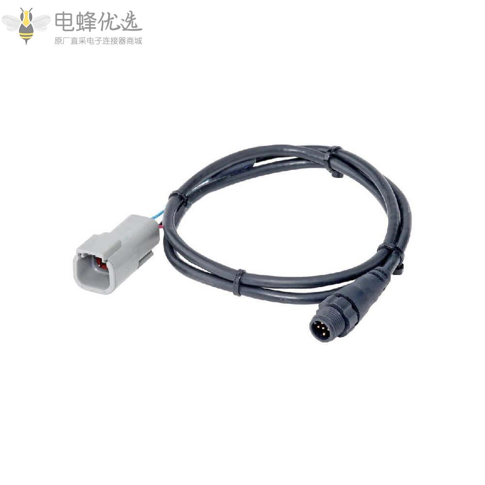 Nmea2000GPS天线电蜂型DT04_2P转M12公头5芯船舶连接器厂家