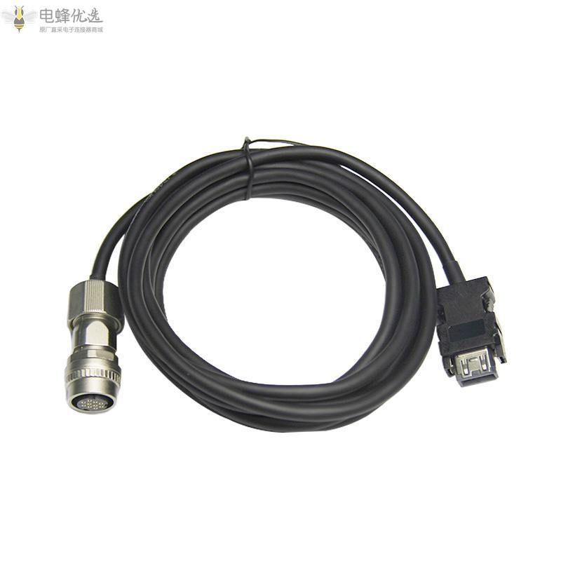 高功率伺服编码器电缆MR_J3ENSCBL5M_L接连接线3m