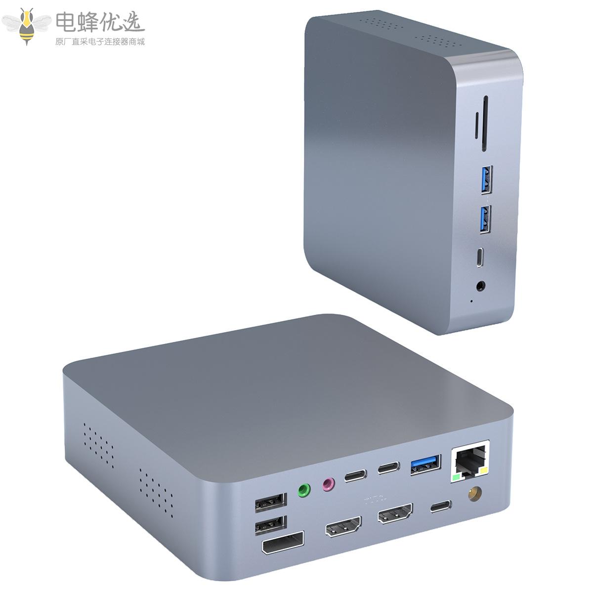 19合一Type_C拓扩展坞4k_HDMI/DP视频PD充电USB_HUB支持M1处理器