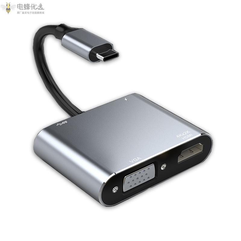 Type_C扩展坞USB_C转HDMI/VGA/USB3.0/PD充电适用switch转换器