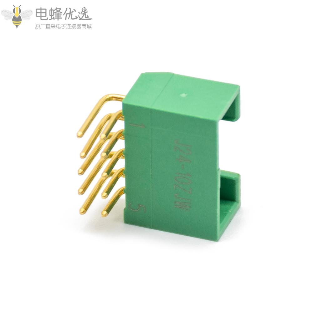 JL24系列印制板电连接器10针针式插座PCB插板弯式