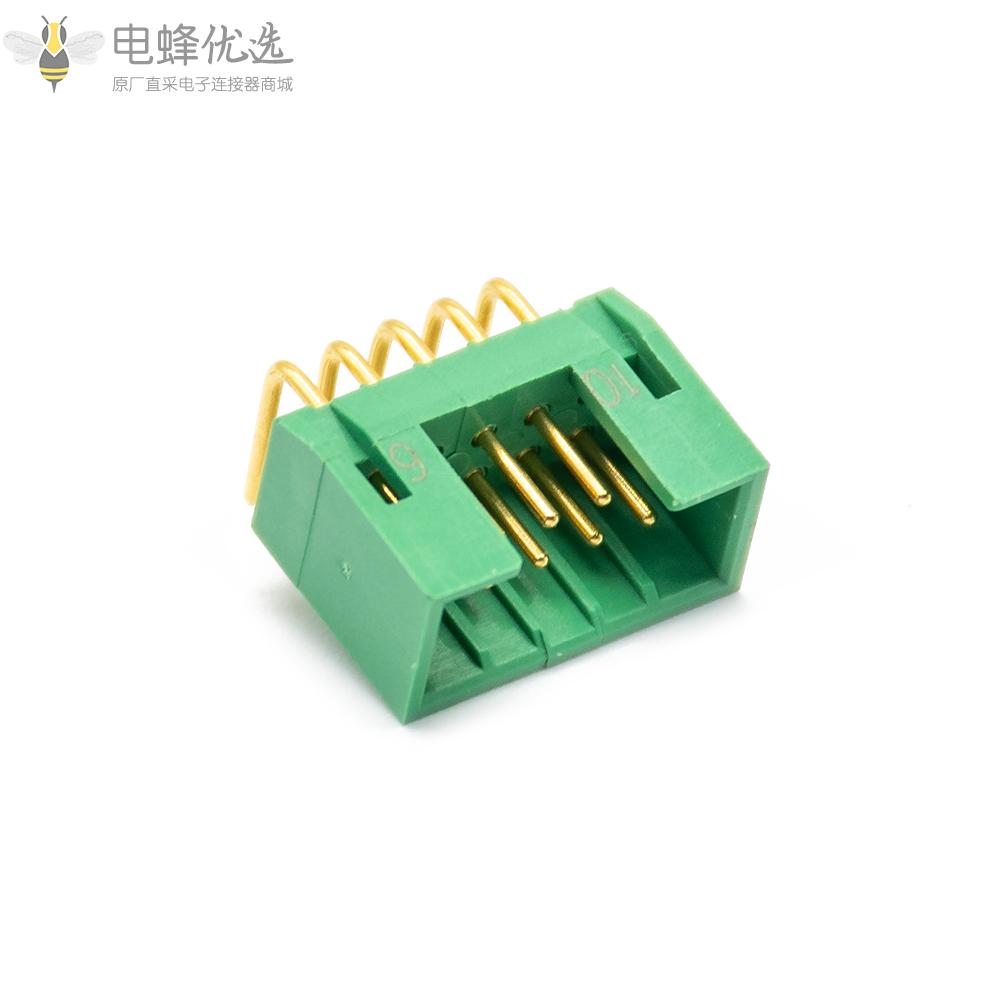 JL24系列印制板电连接器10针针式插座PCB插板弯式