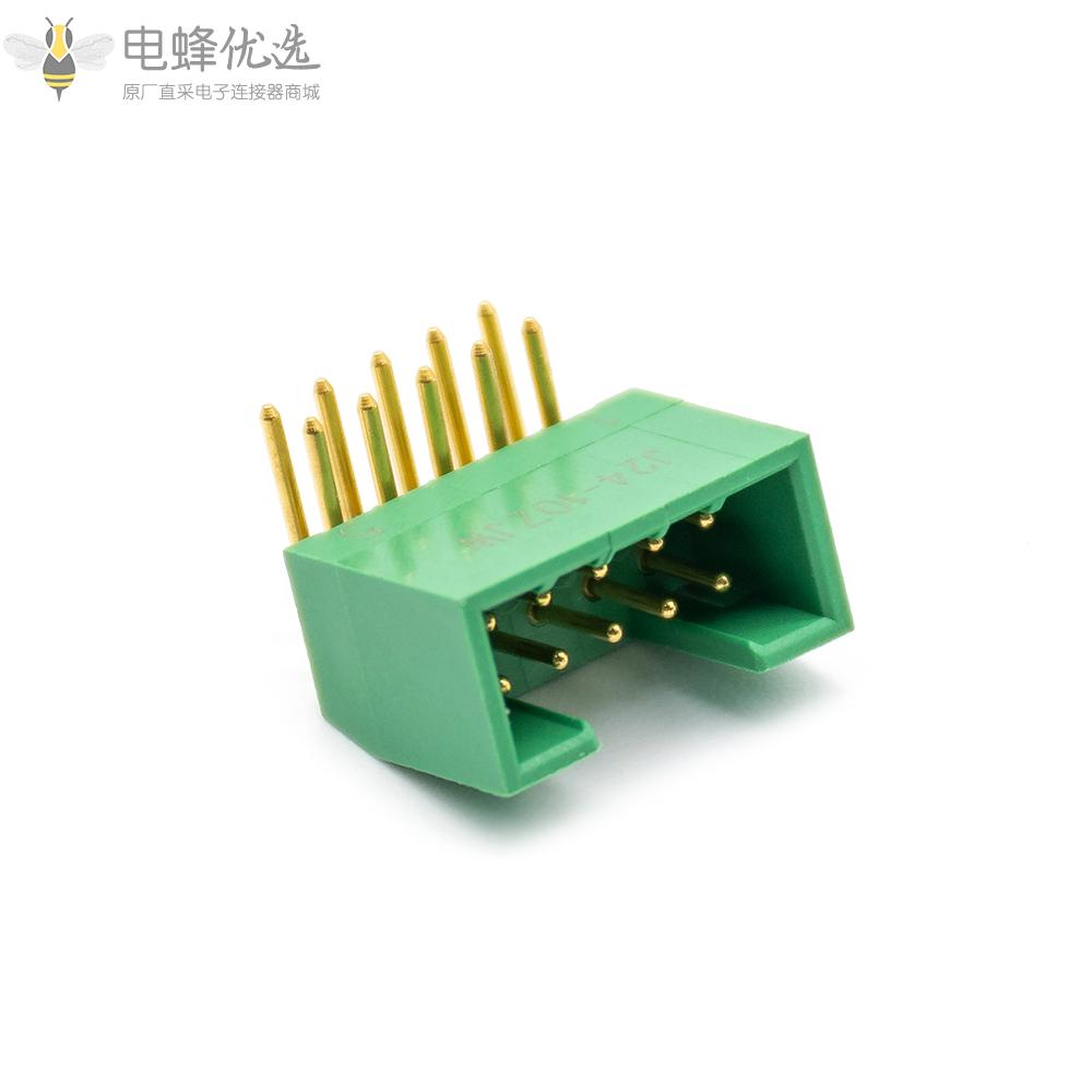 JL24系列印制板电连接器10针针式插座PCB插板弯式