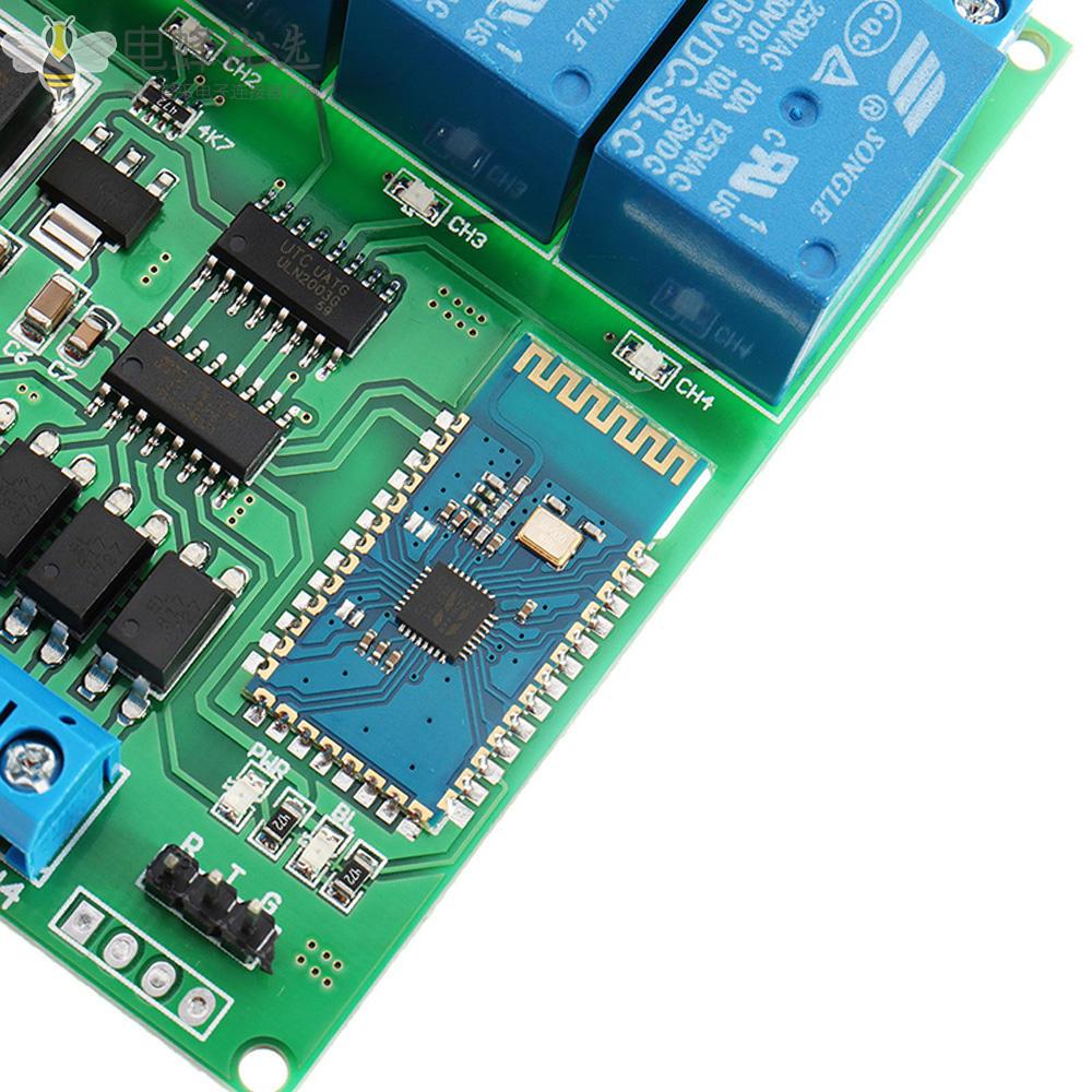DC_5V_9V_12_24V_4通道蓝牙继电器安卓手机无线遥控开关