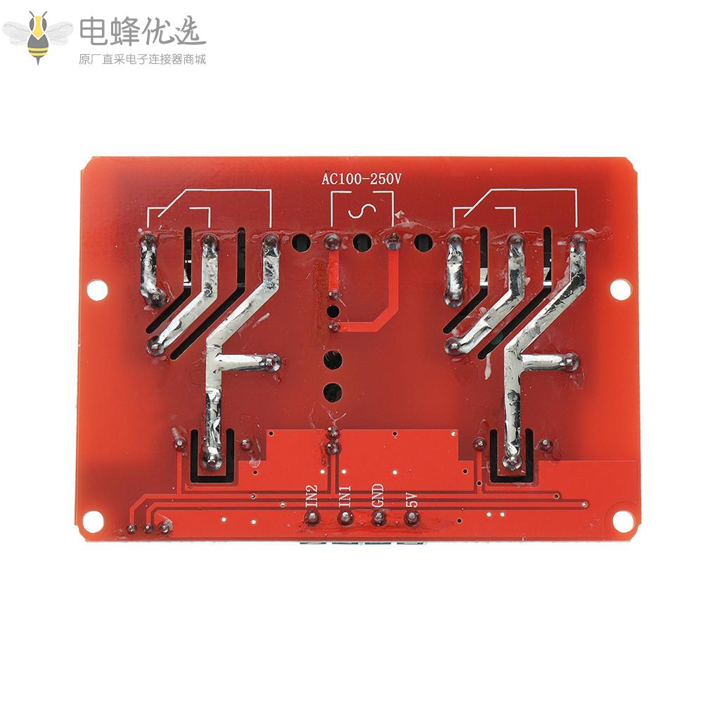 DC_5V_AC_100V转250V_30A_760mA_2通道继电器模块板带高低电平