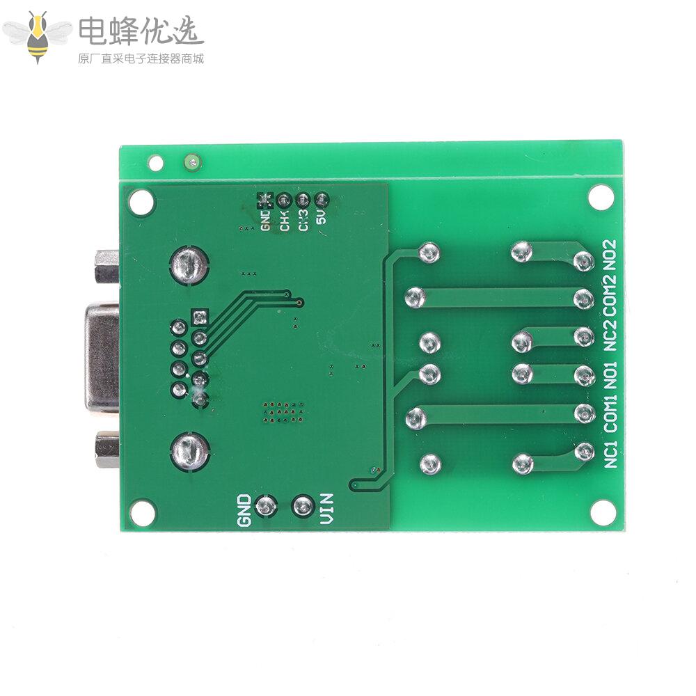 DC_12V_2通道RS232继电器模块板远程控制USB_PC_UART_COM用于智能家居的串行端口