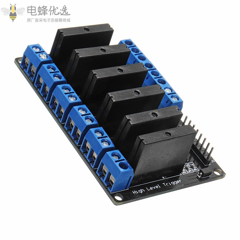 6路直流24V继电器模块固态高低电平触发240V2A