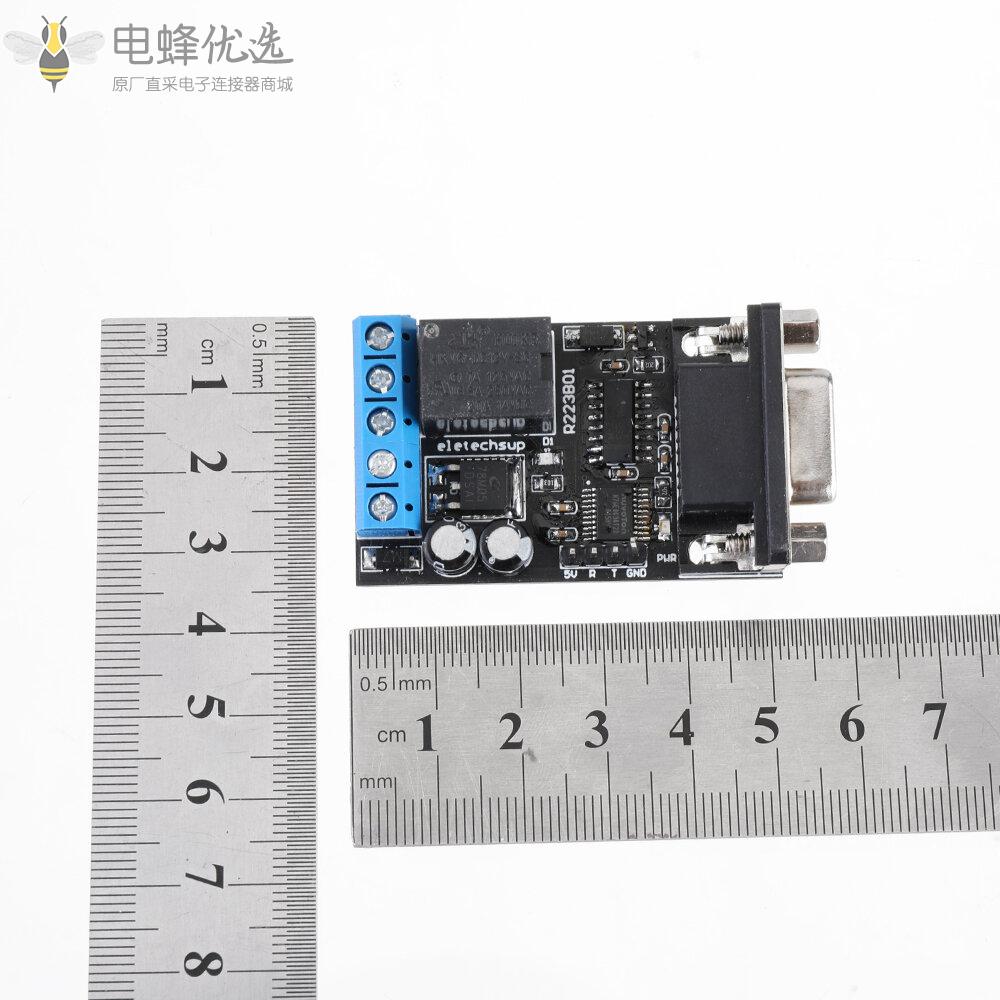 DC_12V_RS232串口延迟继电器开关模块PC_COM_DB9_MCU_UART远程控制板