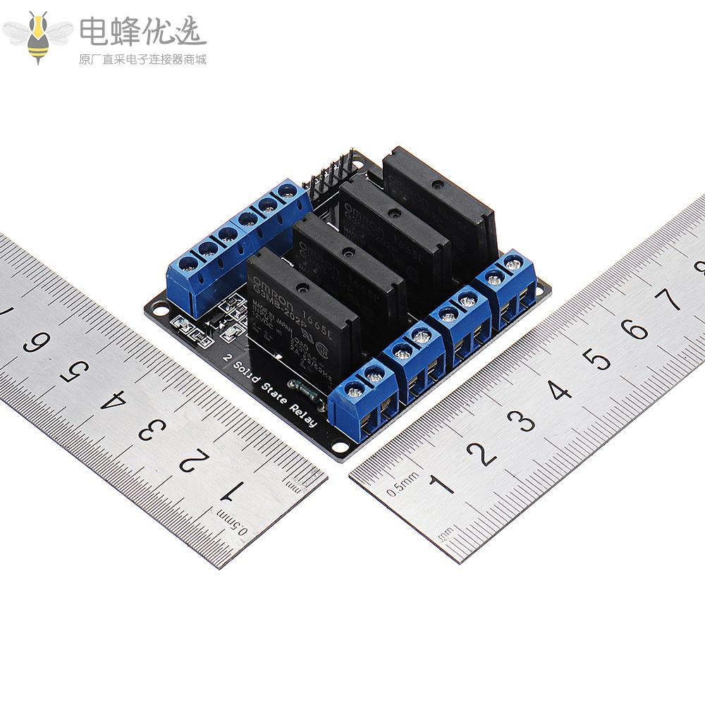 4通道直流12V继电器模块固态高低电平触发240V2A适用于Arduino