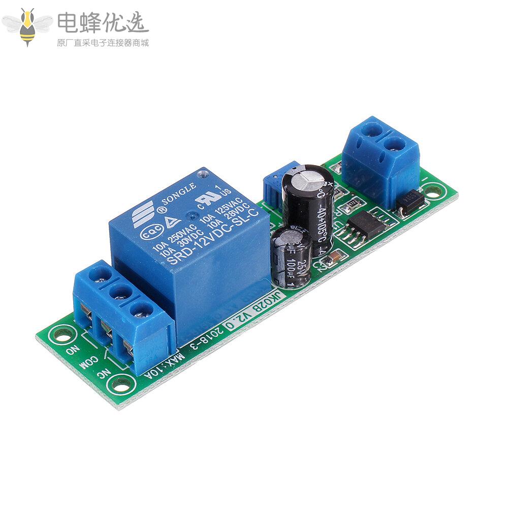 JK02B_12V直流延时继电器模块0_200S可调延时闭合定时器延时10A_NE555