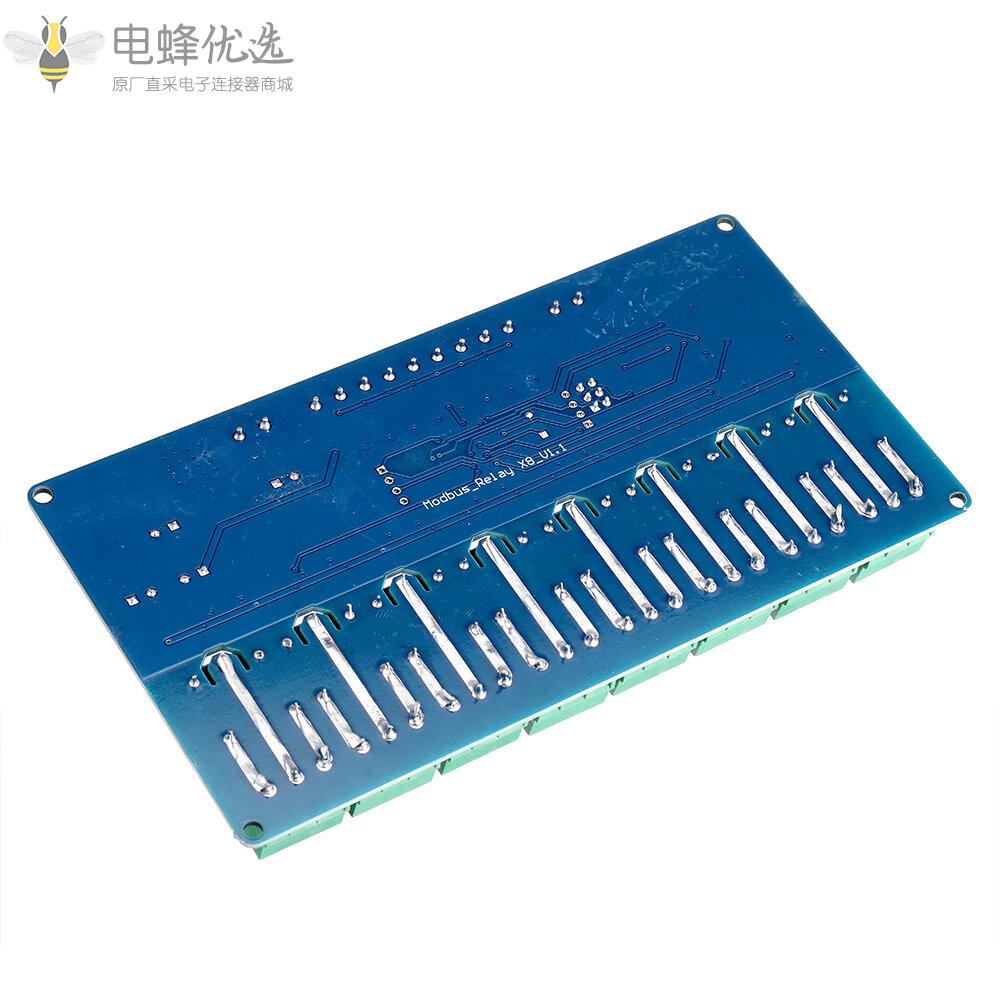 Modbus_RTU八路继电器模块RS485_TTL_UART_8输入8输出开关板