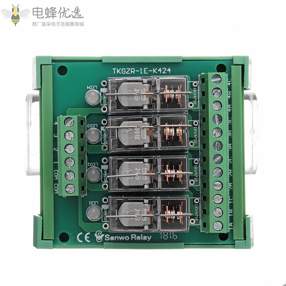 TKG2R_1E_K424_4通道继电器模块PLC放大板控制器带指示灯DC_24V