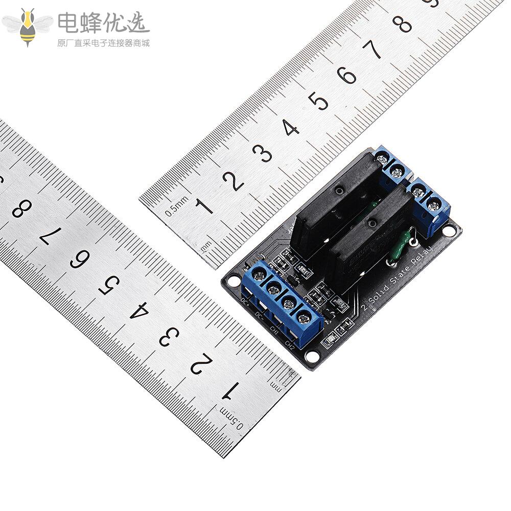 2通道直流12V继电器模块固态高低电平触发240V2A