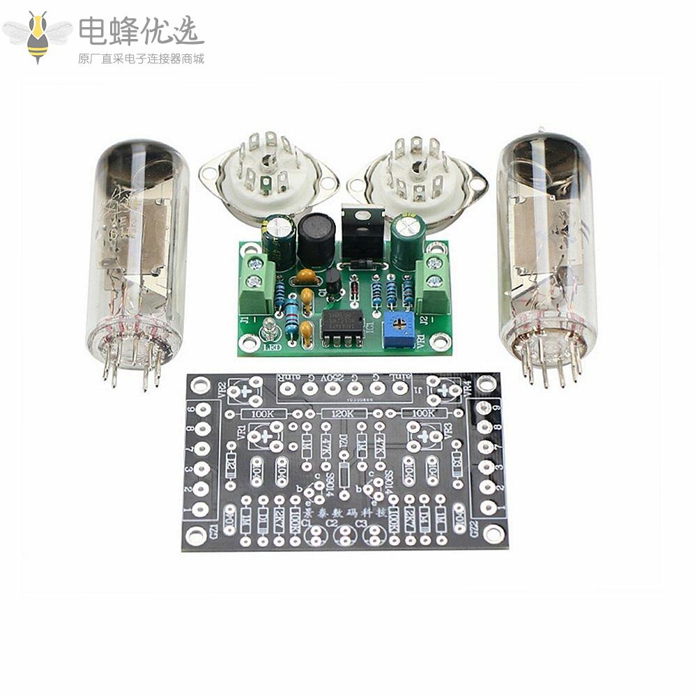 双通道6E2电子管指示器驱动器套件板级指示器放大器DIY音频荧光灯DC_12V低压