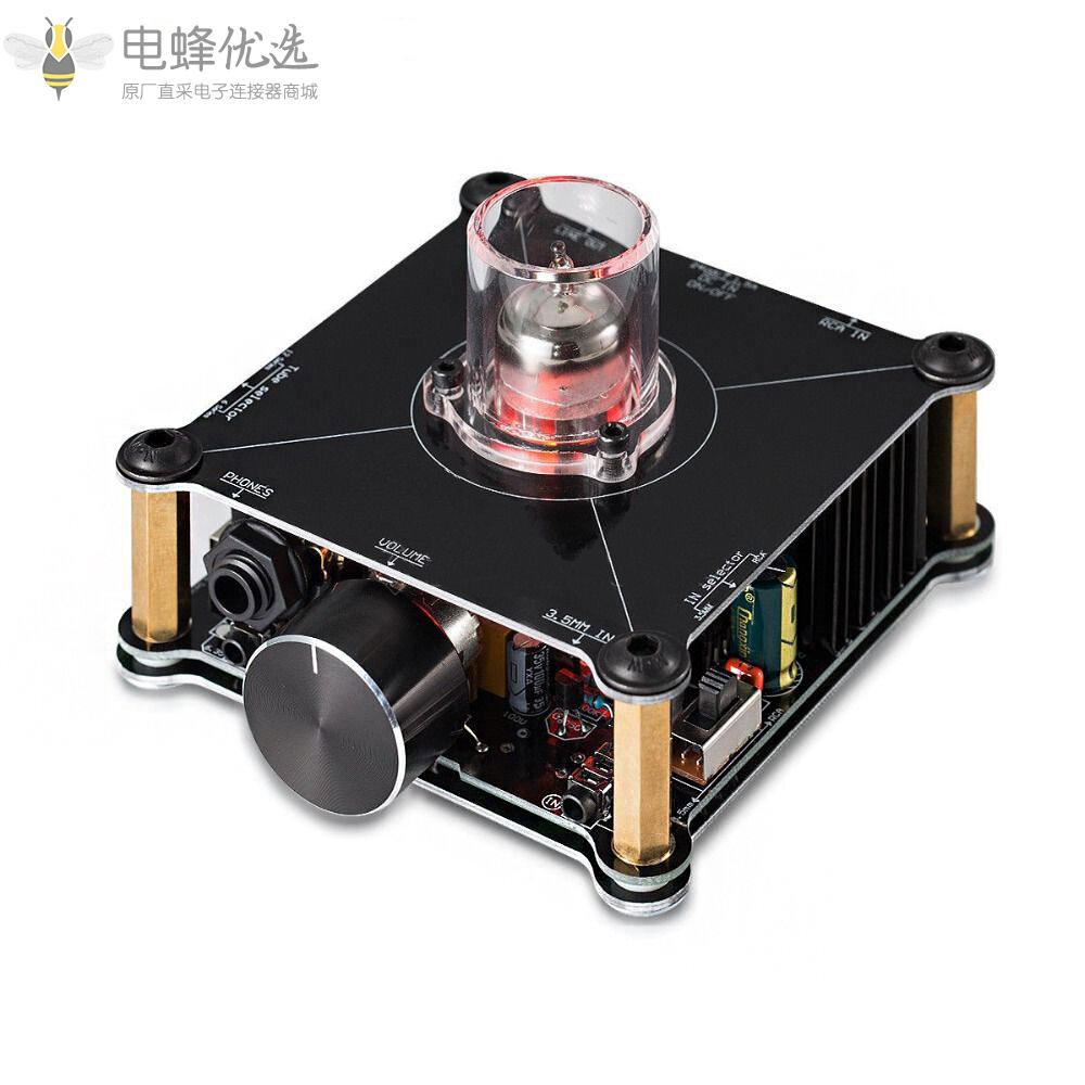 HiFi迷你A类12AU7电子管多混音耳机放大器立体声前置放大器板DC24V