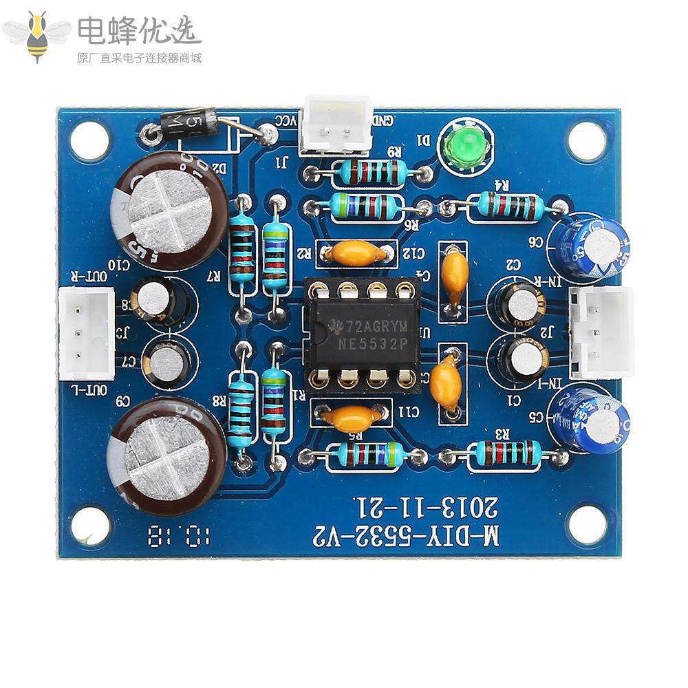 NE5532_DC_12_35V功放板OP_AMP_HIFI前置放大器信号蓝牙功放板