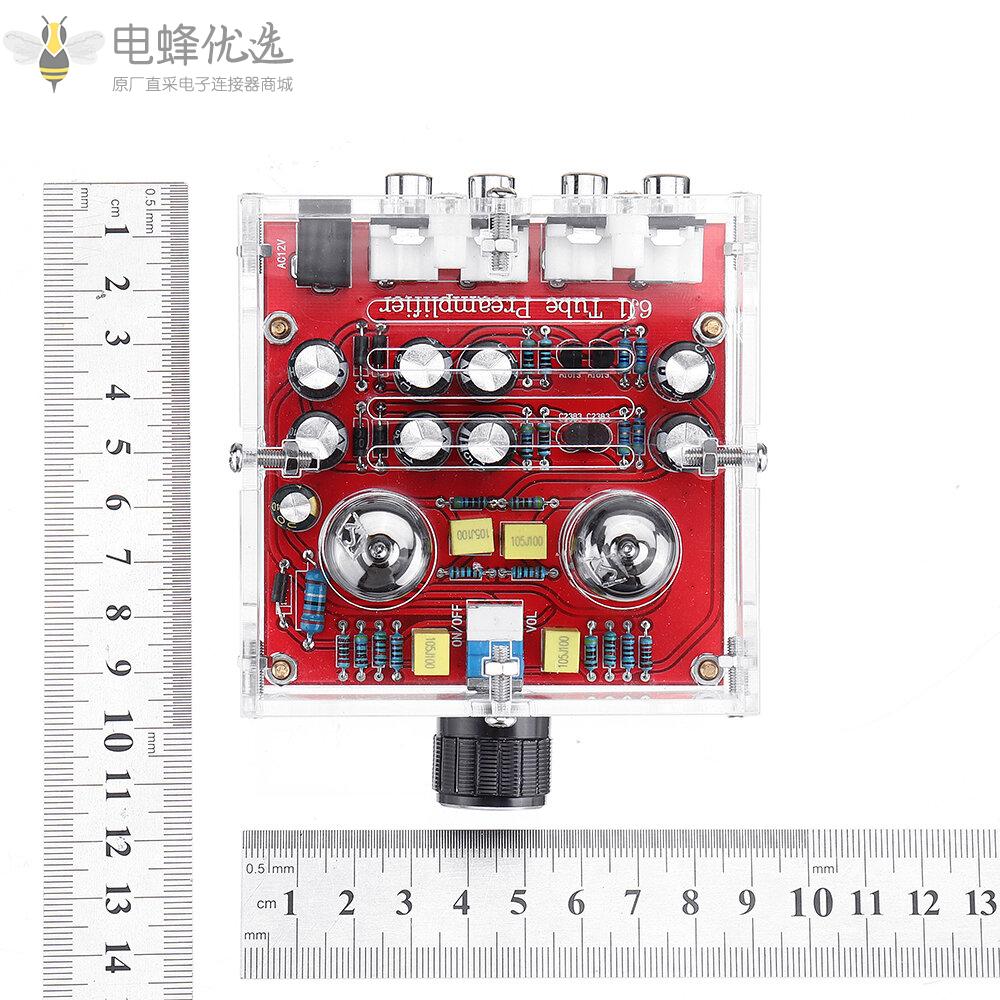 XH_A201_HiFi_6J1电子管前置放大器板甲类功放音频成品板前置放大器带水晶壳