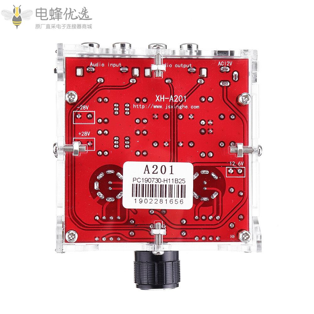 XH_A201_HiFi_6J1电子管前置放大器板甲类功放音频成品板前置放大器带水晶壳