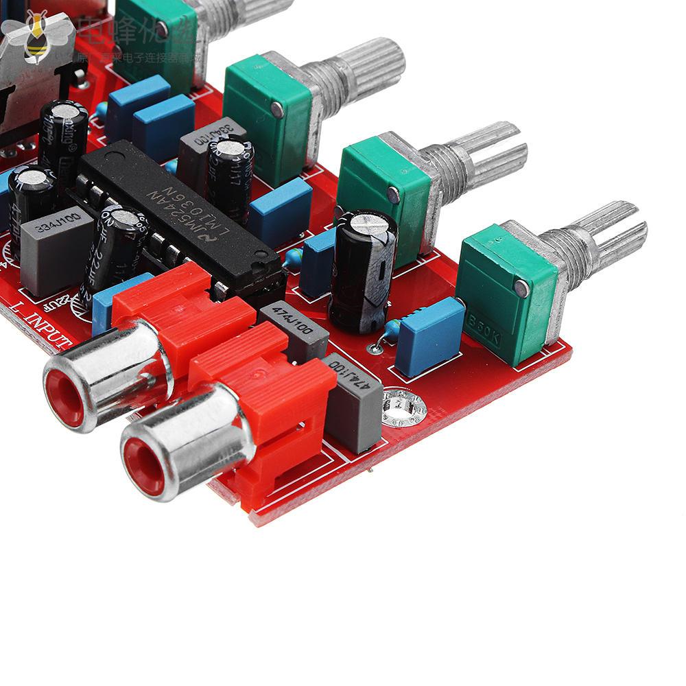 LM1036豪华HIFI功放前置放大器音量控制音调板DC_15V_AC_12V或15V_1000UF