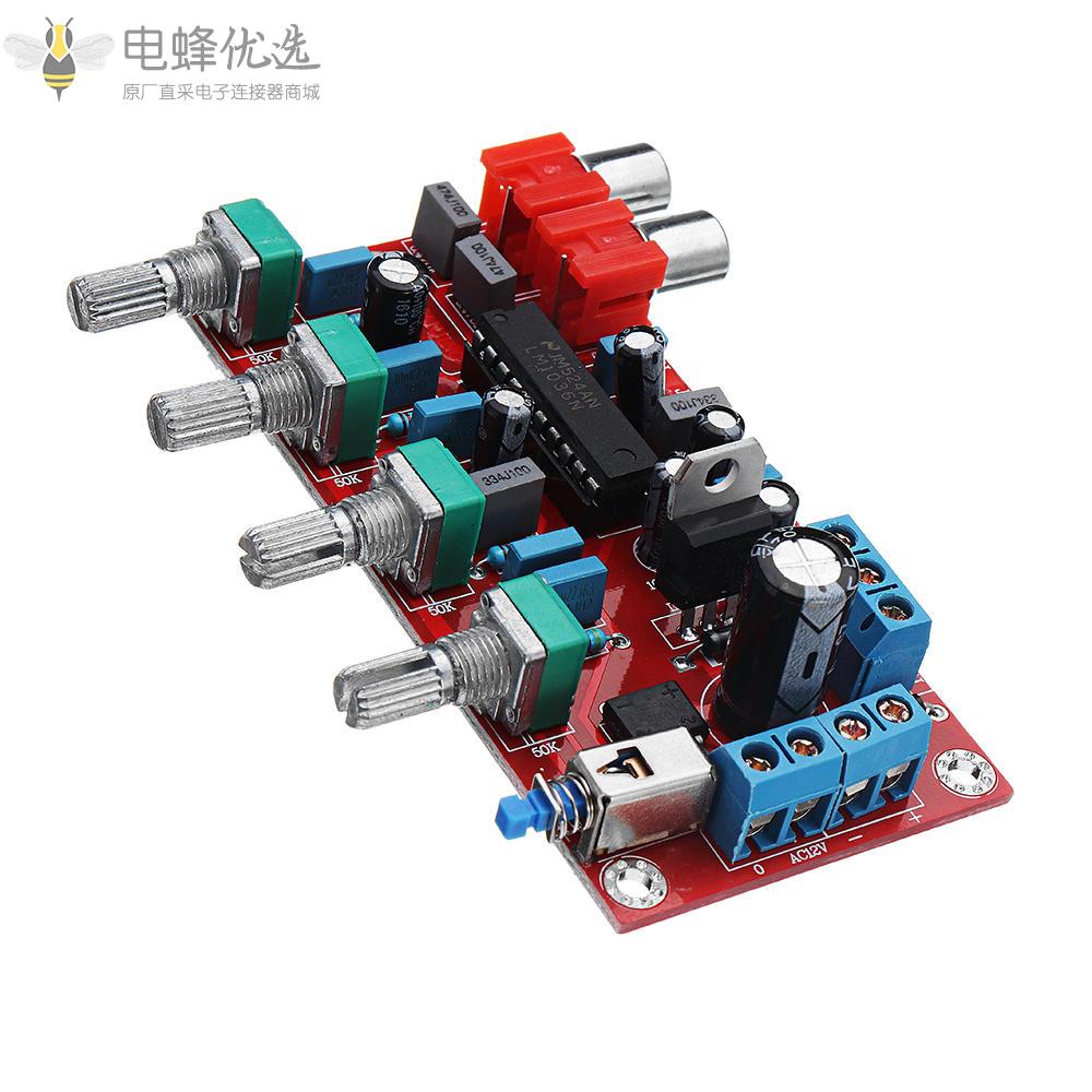 LM1036豪华HIFI功放前置放大器音量控制音调板DC_15V_AC_12V或15V_1000UF