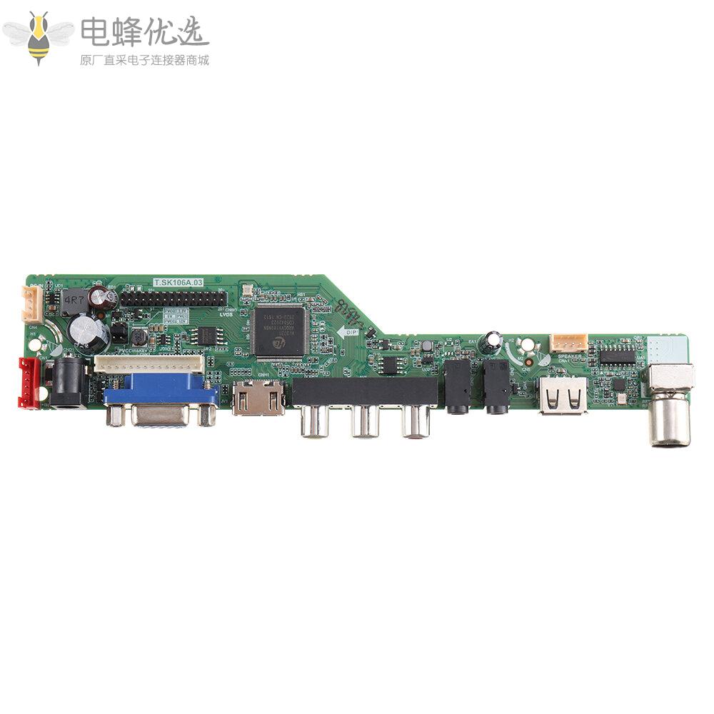 T.SK105A.03通用液晶LED电视控制器驱动板TV/PC/VGA/HDMI/USB+7按键+2ch_8bit_30_LVDS线