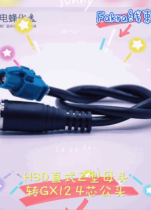 HSD直式Z型母头转GX12四芯公头