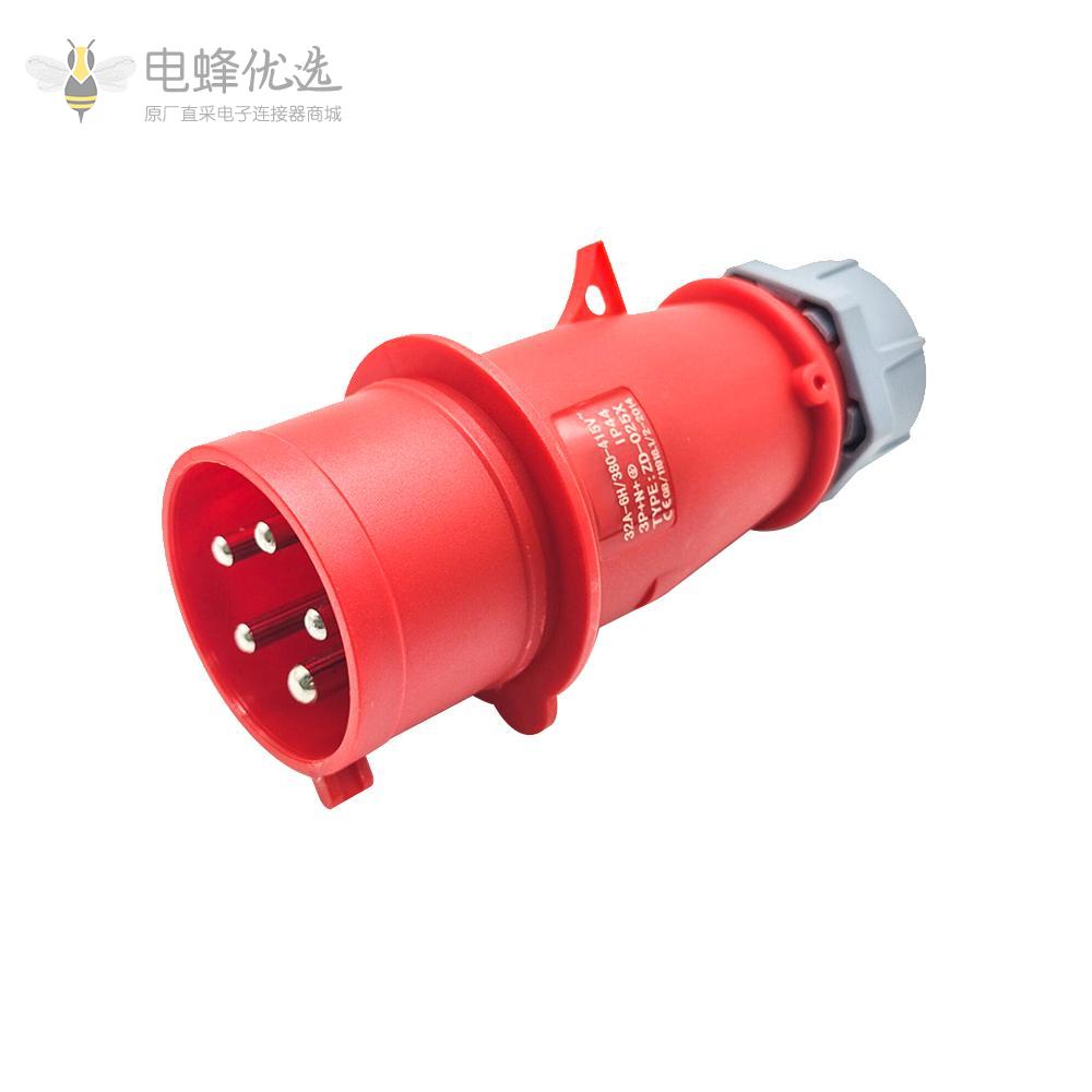 TYP-4防水工业连接器5芯32A400V三相工业航空插头阻燃防爆3P+E+N