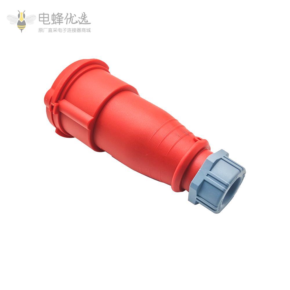 欧标TYP5工业连接器16A400V红色5芯3P+E+N防水防爆IP44