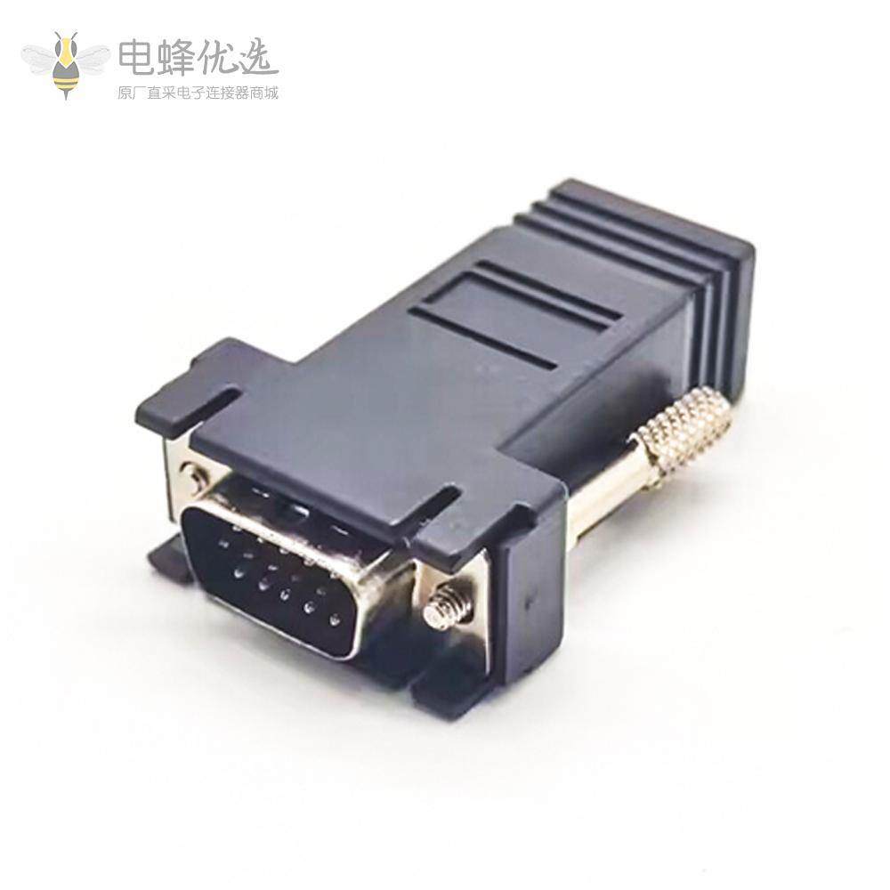 RJ45转VGA母转公网线转接头网线连接器显示器转网线接头